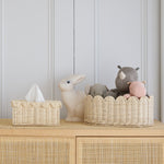 Load image into Gallery viewer, Bonnie Scalloped Rectangle Tissue Box Cover
