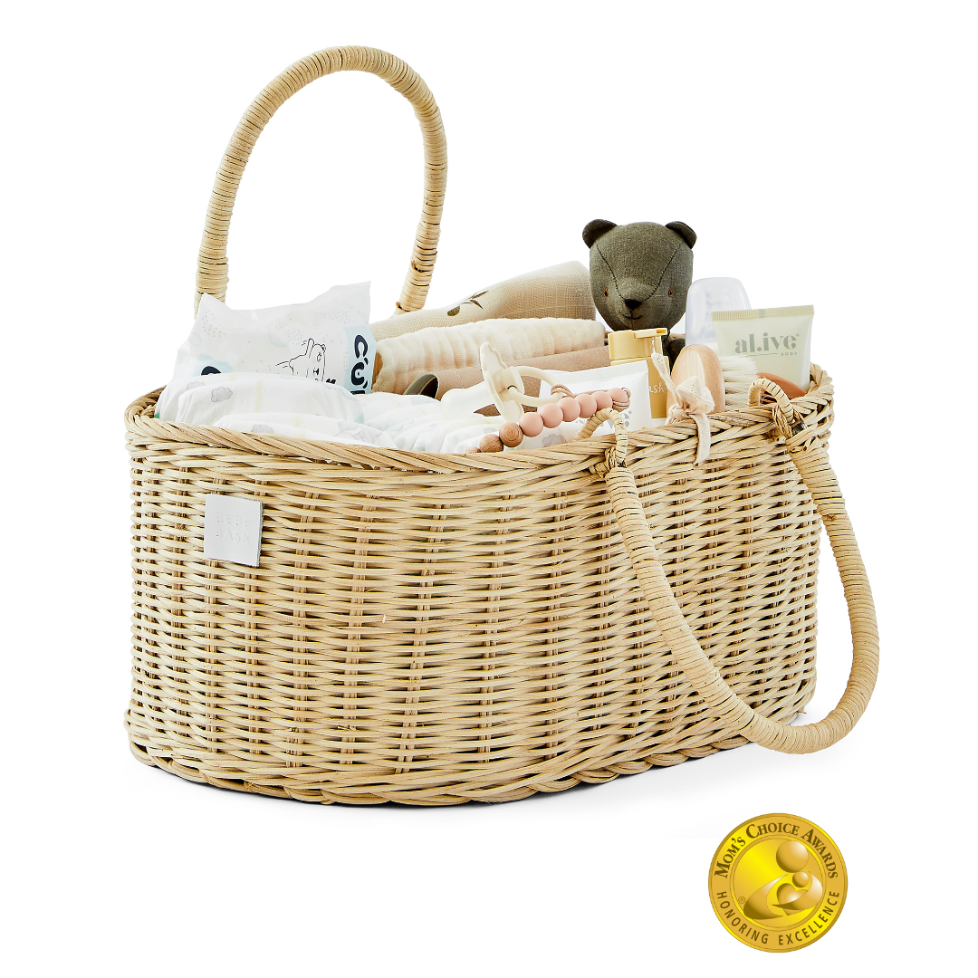Wicker online diaper basket