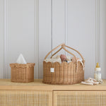 Load image into Gallery viewer, Bonnie Scalloped Square Tissue Box Cover
