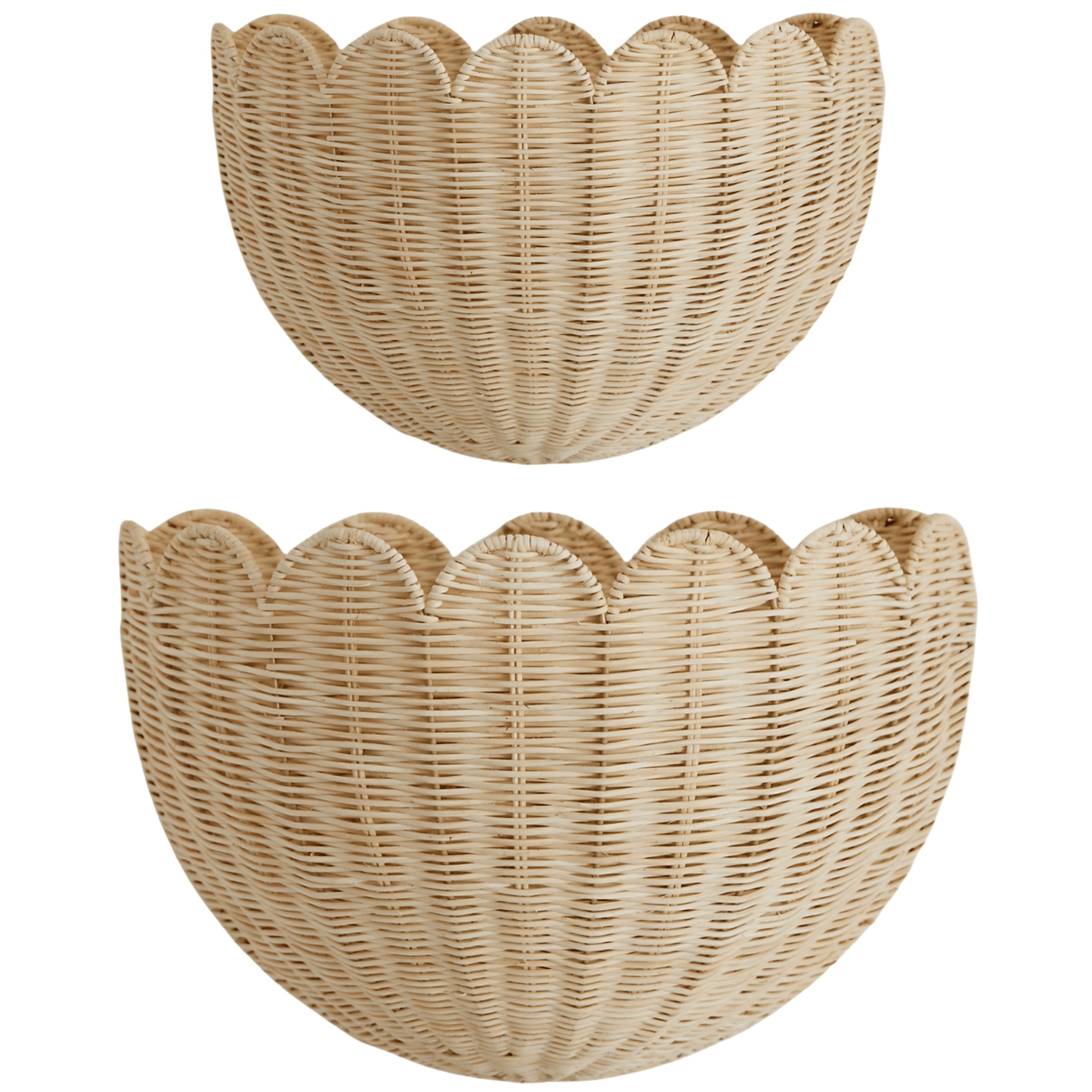 Lola Scalloped Wall Basket, Handmade & Natural by BEBE BASK – BEBE