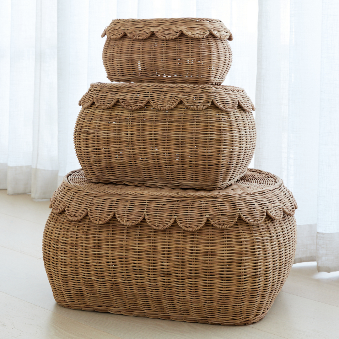 FAUNA trio rattan basket set mocca