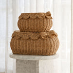 Load image into Gallery viewer, Flora Scalloped Basket Set With Bow
