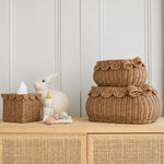Load image into Gallery viewer, Flora Scalloped Basket Set With Bow
