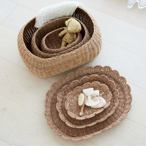 FAUNA trio rattan basket set mocca