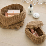 Load image into Gallery viewer, Flora Scalloped Basket Set With Bow
