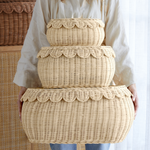 Load image into Gallery viewer, FAUNA Trio Rattan Scallop Basket Set
