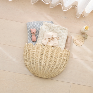 Lola scalloped wall storage basket, Handmade & Natural by BEBE