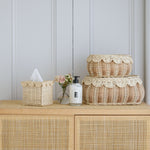 Load image into Gallery viewer, Bonnie Scalloped Square Tissue Box Cover
