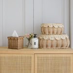 Load image into Gallery viewer, Bonnie Scalloped Square Tissue Box Cover
