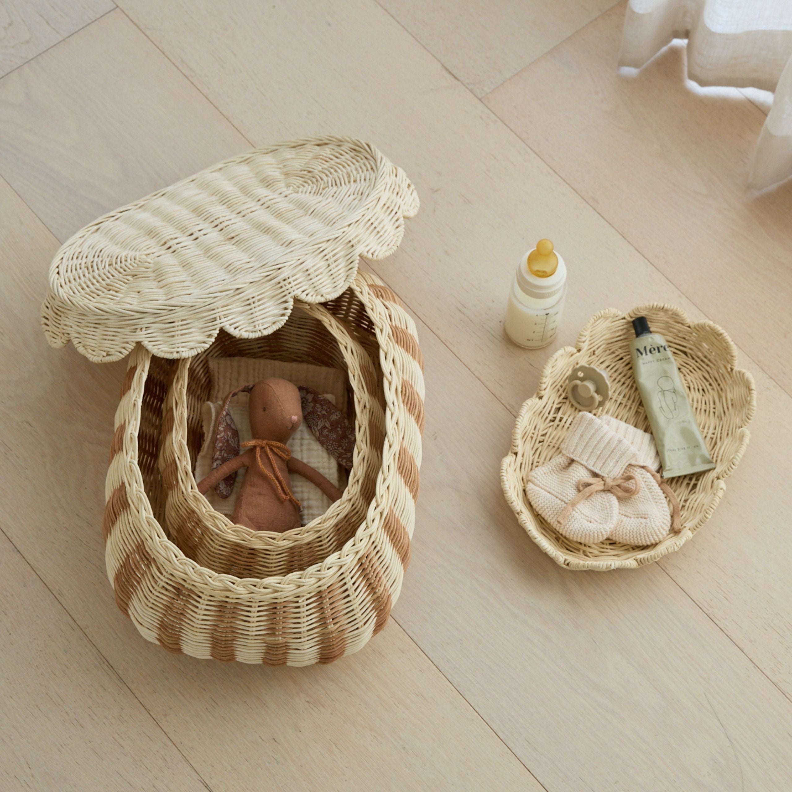 Flora Scalloped Basket Set – BEBE BASK