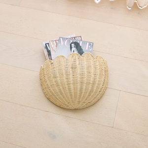 Lola scalloped wall storage basket, Handmade & Natural by BEBE