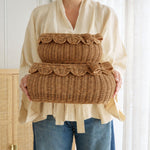 Load image into Gallery viewer, Flora Scalloped Basket Set With Bow
