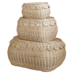 Load image into Gallery viewer, FAUNA Trio Rattan Scallop Basket Set
