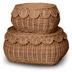 Load image into Gallery viewer, FLORA scalloped basket set mocca
