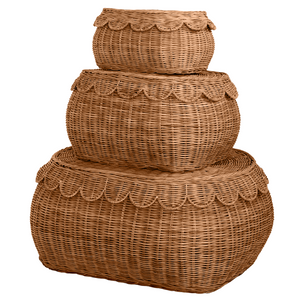 FAUNA trio rattan basket set mocca