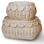 Load image into Gallery viewer, FLORA Rattan Scallop Basket Set
