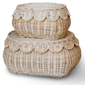 FLORA Rattan Scallop Basket Set