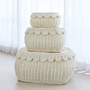 FAUNA Trio Rattan Scallop Basket Set