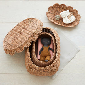 FLORA scalloped basket set mocca