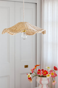 ISABELLE wave wicker lamp shade